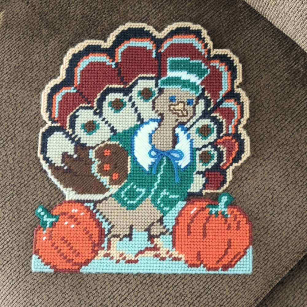 Handmade Needlepoint Tom Turkey